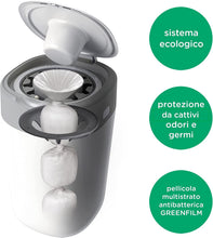 Carica l'immagine nel visualizzatore di Gallery, Tommee Tippee Mangiapannolini Twist And Click, Il Sistema Ecologico, Contiene 1 Ricarica Con Pellicola Greenfilm, Bianco