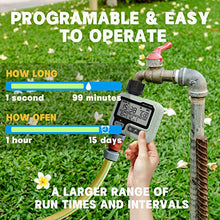 Carica l&#39;immagine nel visualizzatore di Gallery, Kazeila Timer Digitale per Irrigazione, Timer Acqua Giardino Programmabile con Ritardo Pioggia, Modalità di Irrigazione Automatica e Manuale, per Giardino, Prato, Patio, Fattoria