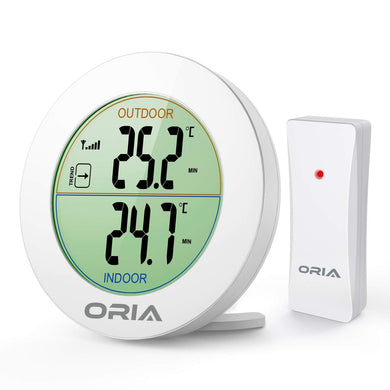 ORIA Termometro Interno Digitale, Wireless 1 Sensori Wireless, Bianco A