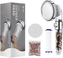 Carica l'immagine nel visualizzatore di Gallery, VEHHE Soffione doccia Potente flusso con filtro perline Alta pressione Boosting Soffioni doccia portatili Spray con 3 modalità Risparmio idrico Design con un pulsante di arresto