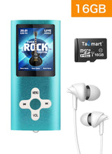 Carica l'immagine nel visualizzatore di Gallery, 16GB Lettore MP3, Tabmart Metal Hi-Fi Capacità Di Musicale Portatile Lettore MP3 Sound MP4 Lettore Multifunzione 15 Ore Di Riproduzione Continua, Blu