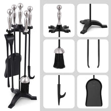 Carica l&#39;immagine nel visualizzatore di Gallery, Set di Strumenti per Caminetti Maniglie Dargento 5 Pezzi, Porta... - Ilgrandebazar