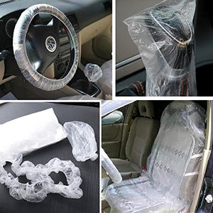 10 pz Auto Coprisedili Plastica Trasparente Usa e Getta Universale + 10 pz...