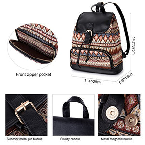 VBIGER Zaino Donna Casual Scuola Canavas Multicolore 5