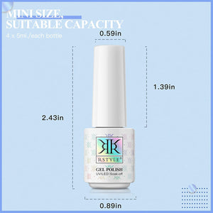 RSTYLE Smalto Semipermanente Pastello, 6pz Smalti Semipermanenti per Unghie Professionali Kit Colori Gel Soak Off UV LED Lampada Starter Set Macaro 5ML AA-Macaro