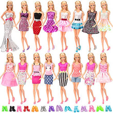 Carica l&#39;immagine nel visualizzatore di Gallery, Miunana 20 Pezzi: 10 PCS Abiti Vestiti Gonne 10 + 10 Pcs Scarpe - Ilgrandebazar