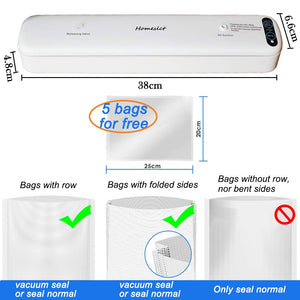 Homeslct Macchina Sottovuoto Professionale per sottovuoto, Bianco - Ilgrandebazar