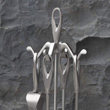 Carica l&#39;immagine nel visualizzatore di Gallery, Set di Strumenti per Caminetti 5 Pezzi in Argento Porta Attrezzi, Silver - Ilgrandebazar