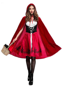 Generico Costume da Carnevale Halloween Cappuccetto Rosso con Mantello –