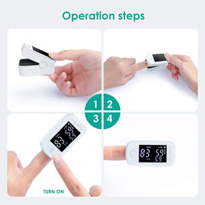 IDOIT 3 in 1 Saturimetro Professionale Pulsossimetro da dito con Letture Immediate Ossimetro per Saturazione di Ossigeno(SpO2), Frequenza Del Polso(PR) e Indice di Perfusione(PI)