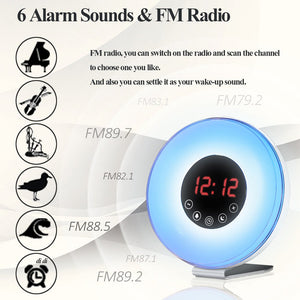 Wake-Up Light con Effetto Alba, Radiosveglia Luce Notturna 7 Colori, 6639 - Ilgrandebazar