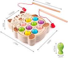 Carica l'immagine nel visualizzatore di Gallery, Giochi Montessori Magnetici di Pesca in Legno per 1 2 3 4 5 Anni Bambini, I Primi Giocattolo da Pesca in ​​Legno per I Miei Bambini 【E20200101GATTO】
