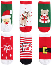 Carica l'immagine nel visualizzatore di Gallery, Yafane 6 Paia Calze di Natale Bambini Calzini Bambino Calze Natale Calzino di Spessi Cotone Caldo Inverno Unisex di Regali per Ragazze Ragazzo 1-10 Anni