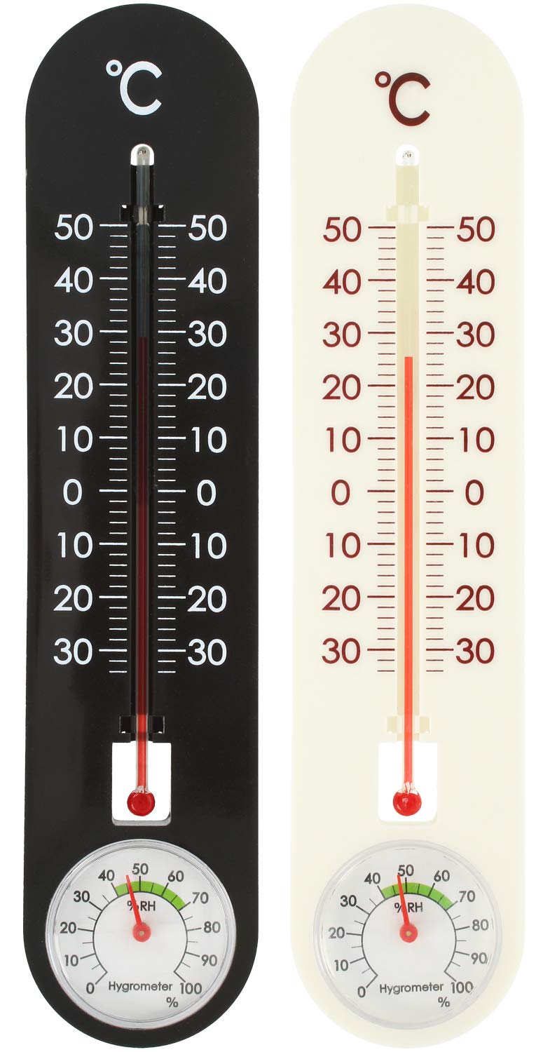 com-four® termometro 2X per Interno ed Esterno - 2 Pezzi - Termoigrometro - Ilgrandebazar