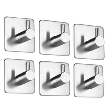 Carica l&#39;immagine nel visualizzatore di Gallery, esonmus 6pcs/Set Autoadesivo Gancio in Acciaio Inox a Parete Vestiti... - Ilgrandebazar
