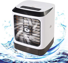 Carica l'immagine nel visualizzatore di Gallery, GOLDGE Mini Raffreddatore D'aria USB Condizionatore Portatili, Evaporativo Purificatore Umidificatore con 480 ml, Air Cooler con 3 Velocità del Vento Regolabili, per Casa Ufficio Viaggi