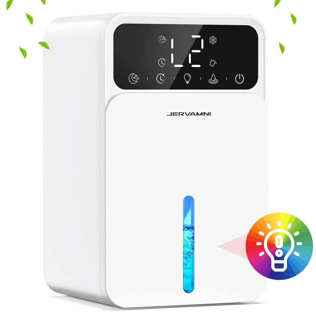 Deumidificatore Casa, Mini Portatile Deumidificatore Elettrico per Bagno, Deumidificatore Casa Muffa Silenzioso |Temporizzatore 12 Ore |7 Luci Colorate |Spegnimento automatico |Sbrinamento Automatico