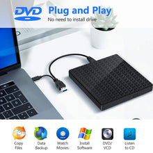 Carica l&#39;immagine nel visualizzatore di Gallery, Unità CD DVD esterna, masterizzatore e lettore CD-RW/VCD-RW portatili Black - Ilgrandebazar