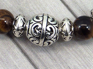 Bracciale per gli uomini in perle Turchese ricostituito e perla di occhio di... - Ilgrandebazar