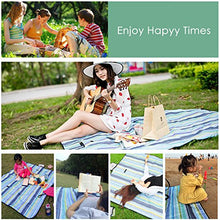 Carica l'immagine nel visualizzatore di Gallery, LIVEHITOP Coperta da PIC-nic 200x200 cm Impermeabile - Tappeto Blu Striscia