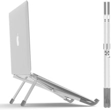 Carica l'immagine nel visualizzatore di Gallery, BoYata Supporto PC Portatile, Supporto per Laptop Multi-Angolo Regolabile w Compatibile per Laptop MacBook PRO/Air, Surface Laptop, Samsung, HP (Argenté-N23)