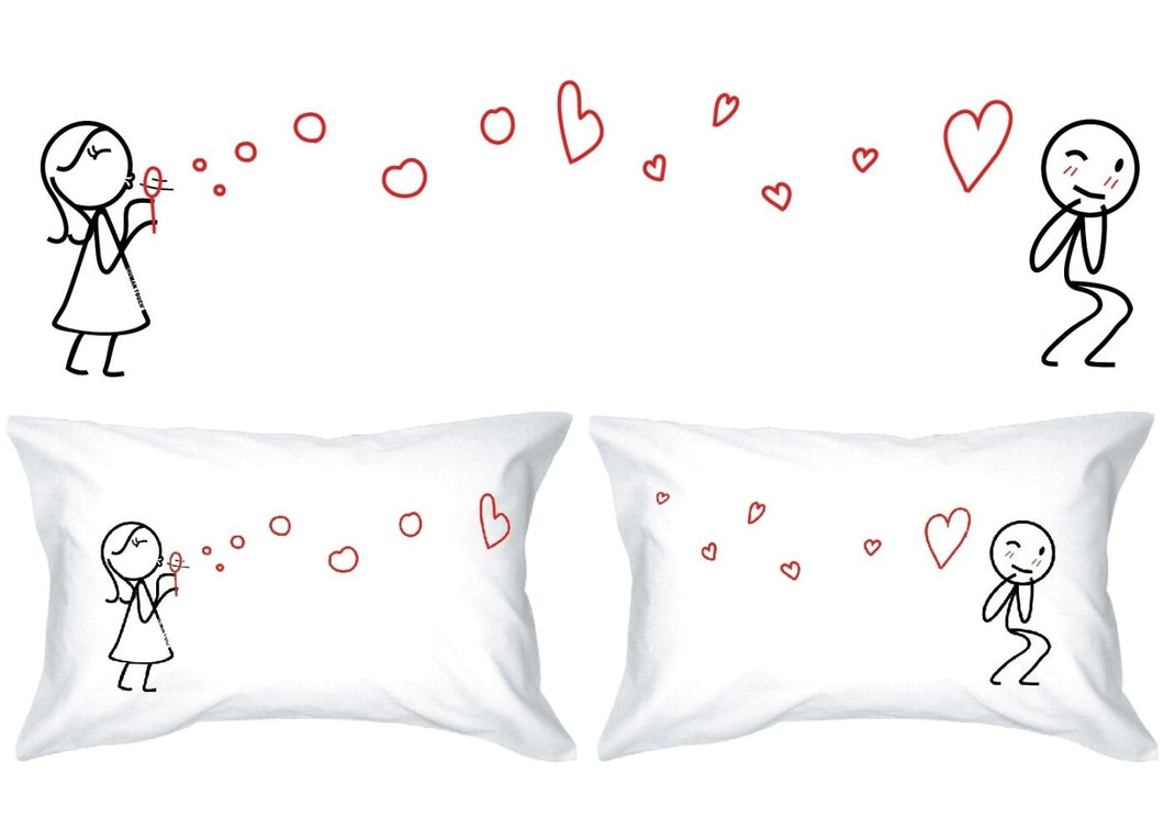 Human Touch, LE BOLLE DI AMORE II - Lui & Lei - federe - il romantico White - Ilgrandebazar