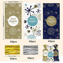 Carica l&#39;immagine nel visualizzatore di Gallery, Sacchetti Biscotti Natale 120pcs, Buste Alimentari per Biscotti Natalizi, Plastica Sacchetto Regalo Sacchettini Natalizio con Cravatte, Bustine Alimenti Cellophane Piccole per Regali Caramelle Dolci