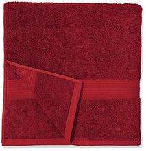 Carica l&#39;immagine nel visualizzatore di Gallery, AmazonBasics - Set di 2 asciugamani da bagno che non sbiadiscono, Rosso - Ilgrandebazar