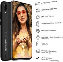 Carica l&#39;immagine nel visualizzatore di Gallery, Smartphone Offerta del Giorno, Blackview A60 6.1&#39;&#39; Waterdrop Schermo, 13MP+5MP, 4080mAh Batteria Cellulari Offerte, 128GB Espandibili Cellulari, Dual SIM Telefonia Mobile, 16G ROM, Android 8.1 GO