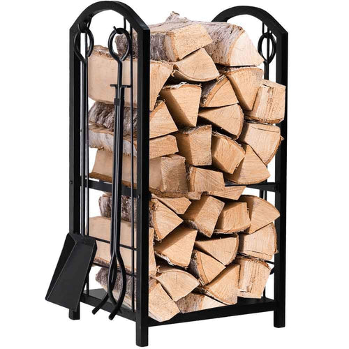Amagabeli rack di legna da ardere con 4 strumenti 74 x 40 x 30cm grande... - Ilgrandebazar