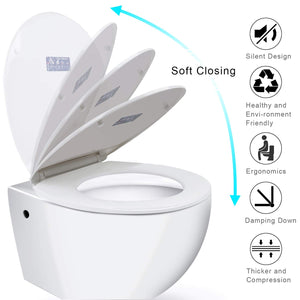 Sedile WC Copriwater Universale O Forma Rotonda, Coprivaso Tavoletta O - Ilgrandebazar