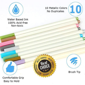 Metallic Marker Penne, Lypumso 10 Pezzi Colori Assortiti 10, Multicolore - Ilgrandebazar
