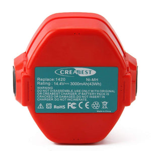 Creabest 14,4V 3000mAh Ni-MH Batteria Sostitutiva per Makita 1051D 14.4v - Ilgrandebazar