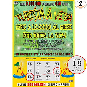 Gratta E Vinci Scherzo Horus Creations - 2 Biglietti Turista A Vita - Ilgrandebazar