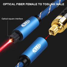 Carica l&#39;immagine nel visualizzatore di Gallery, Cavo di Prolunga Ottico Maschio a Femmina in Nylon Intrecciato EMK Ottico Digitale Cavo di Prolunga Audio Toslink per Smart TV, Sound Bar, Home Theater, PS4, Xbox 1 m