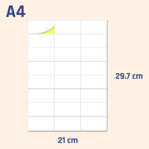 70 x 36 mm, 25 fogli, A4 Etichette Adesive 24 per Foglio | 25 Fogli, Bianco - Ilgrandebazar
