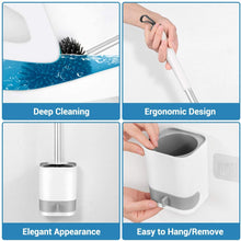 Carica l'immagine nel visualizzatore di Gallery, DazSpirit Brosses Scopini Silicone e Porta Scopini - Scopettino Bagno Scopino per Toilette