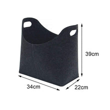 Carica l&#39;immagine nel visualizzatore di Gallery, Cesto pieghevole in feltro per camino e legna da ardere, borsa portatile Nero - Ilgrandebazar