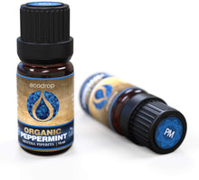 Carica l'immagine nel visualizzatore di Gallery, Olio di menta piperita, prodotto biologico certificato COSMOS, olio essenziale puro al 100%, grado terapeutico per aromaterapia, 10 ml, e-book gratuito incluso da Ecodrop