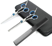 Carica l&#39;immagine nel visualizzatore di Gallery, Set di Forbici Professionali da Parrucchiere in Acciaio Inossidabile Set Forbici per Capelli Barbiere, Forbici per Taglio Capelli con Custodia Forbici Foltire