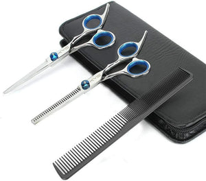Set di Forbici Professionali da Parrucchiere in Acciaio Inossidabile Set Forbici per Capelli Barbiere, Forbici per Taglio Capelli con Custodia Forbici Foltire