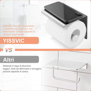 Yissvic Porta Carta Igienica Portarotolo Acciaio Inox 304 spesso - Ilgrandebazar