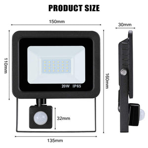 ESLAS Faretto con Sensore di Movimento 20W Faro LED Esterno IP65... - Ilgrandebazar