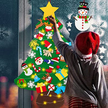 Carica l'immagine nel visualizzatore di Gallery, Lanpn Albero di Natale in feltro 102 cm più pupazzo di neve, Albero Natale montessori per bambini, albero di Natale con luci con 40 pezzi decorazione da appendere in velcro per casa, porta e parete