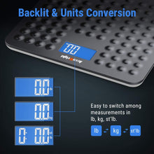 Carica l&#39;immagine nel visualizzatore di Gallery, ACCUWEIGHT Bilancia Pesa Persona Digitale con Superficie Antiscivolo Bilancia Pesapersone Elettronica con Tecnologia Step-on e Display Retroilluminato da 3,6&quot;, 180 kg/400 lb, Grigia