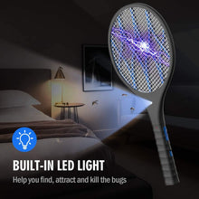 Carica l&#39;immagine nel visualizzatore di Gallery, Nobebird Racchetta Zanzare Elettrico Swatter Insetti Elettrico Repellente Mosquito Killer con Torcia Rimovibile USB Ricaricabile