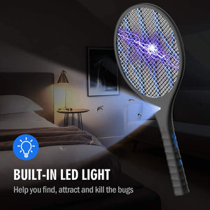 Nobebird Racchetta Zanzare Elettrico Swatter Insetti Elettrico Repellente Mosquito Killer con Torcia Rimovibile USB Ricaricabile