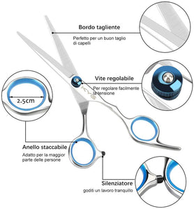 Set di Forbici Professionali da Parrucchiere in Acciaio Inossidabile Set Forbici per Capelli Barbiere, Forbici per Taglio Capelli con Custodia Forbici Foltire