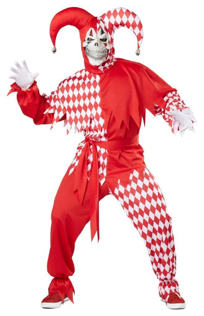 Costume Carnevale da Jolly Demoniaco giullare medievale Uomo