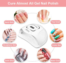 Carica l'immagine nel visualizzatore di Gallery, MOULEI 150W Lampada Unghie LED UV Professionale per Manicure/Pedicure, Sensore Di Avvio Automatico Con La Possibilità Di Lmpostare 4 Timer 10/30/60 / 99S